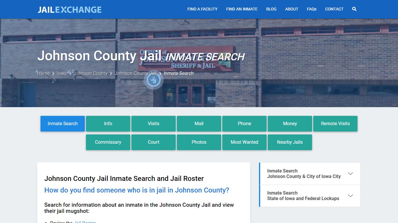 Inmate Search: Roster & Mugshots - Johnson County Jail, IA